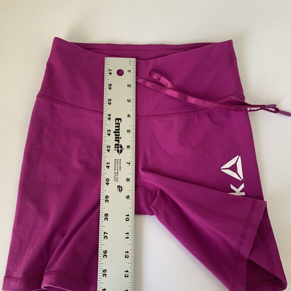 Reebok Essence Bike Short Womens XS Purple Compression Shorts Drawstring Workout - Picture 7 of 8